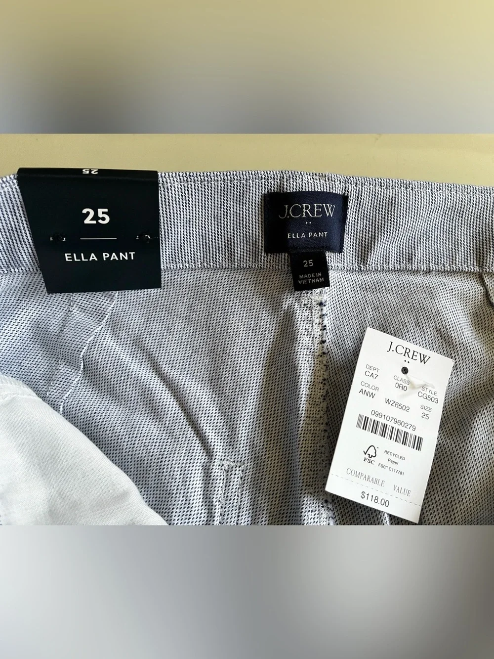 J. Crew Women’s Ella high-rise wide-leg cropped pant. 25. NWT.